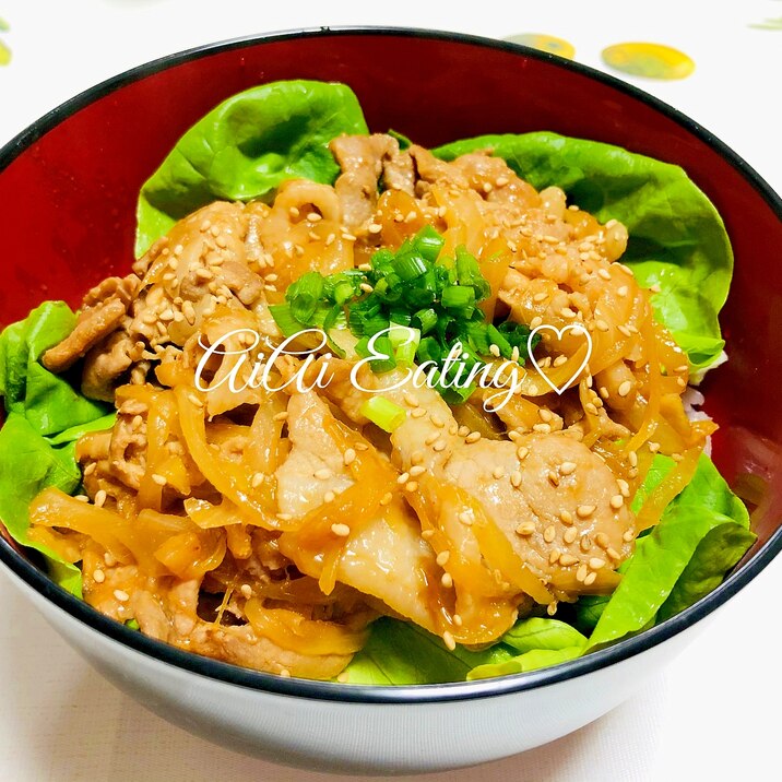 ♡豚こまと玉ねぎで簡単メイン♪ピリ辛味噌豚丼♡